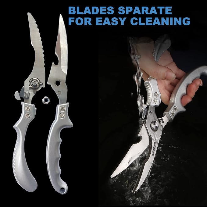 ANDONG Heavy Duty Professional Poultry Shears -Stainless Steel Kitchen & Meat - Image 4