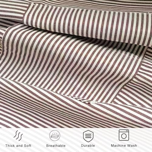 DILLMAN Kitchen Cooking Adjustable Aprons Men Women Bib Chef Stripes