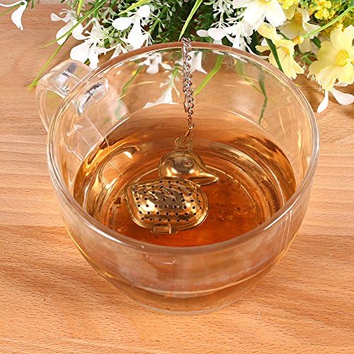 Keenso Duck Tea Infuser, Stainless Steel Infuser Strainer with Chain