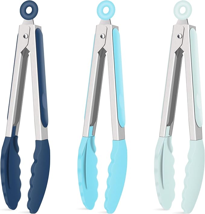 Hotec Silicone Kitchen Tongs for Cooking 9-Inch Serving Tongs by Hotec