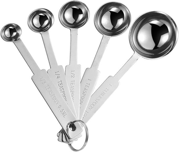 5PCS OstWony Measuring Spoons Set, Includes 1/8 tsp, 1/4 tsp, 1/2 tsp, 1 tsp by OstWony