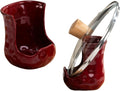 [HengYuhating] Ceramic Spoon Rest & Pot Lid Holder for Stove Top (Red)