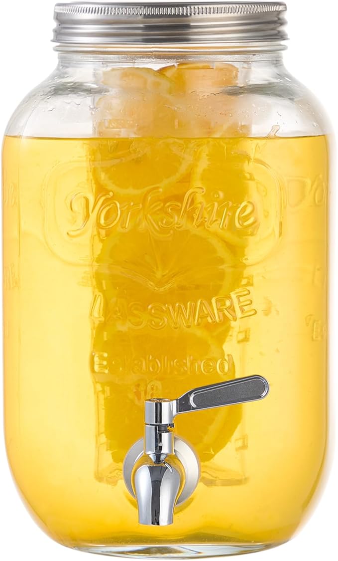 1 Gallon Beverage Dispenser, Glass Drink Dispensers by Unknown