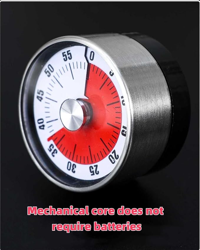 Mechanical Kitchen Timer, 60-Minute Wind Up Countdown Timer - Image 5