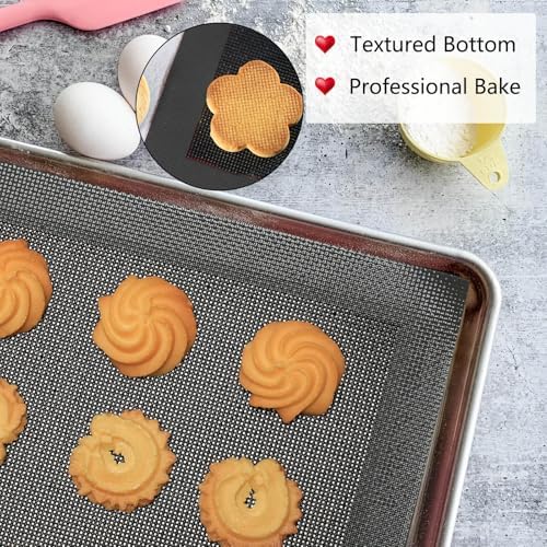 AMYONE Perforated Silicone Baking Mats, 2 PCS Gray Mesh Baking Mats