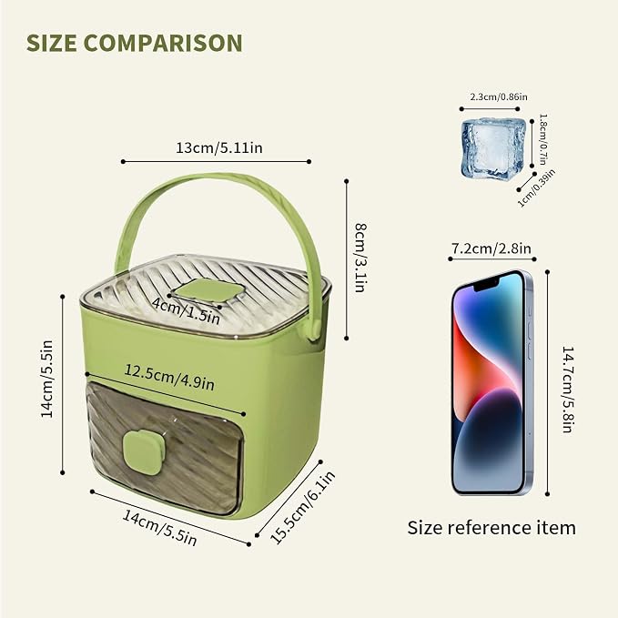 Ice Cube Tray for freezer with 2 Trays and Ice Storage Bin Tweezers, 48 Grid - Image 5