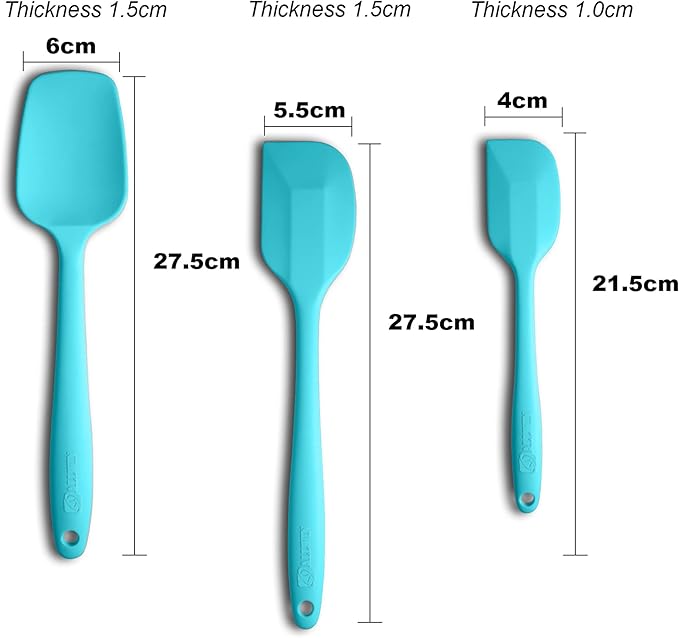 Silicone Spatula 3‑Piece Set Heat Resistant 600°F Non‑Stick Rubber Spatulas - Image 2