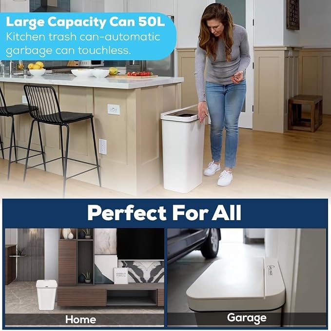 Simpli-Magic 13 Gallon Motion Sensor Touchless Trash Can – Automatic Hands-Free - Image 7