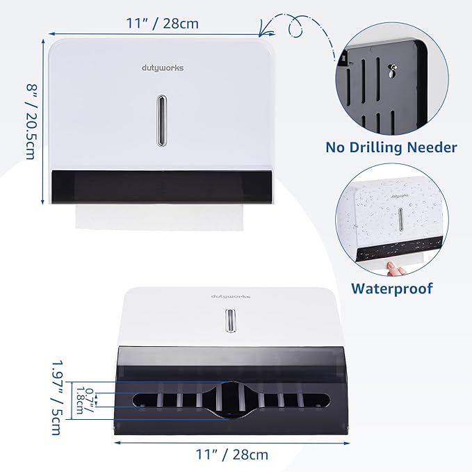 Paper Towel Dispenser Wall Mount, Large Capacity 200 Sheets Paper Towel Holder - Image 3