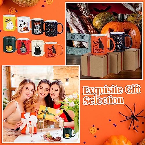 Maxdot 8 Pcs Halloween Ceramic Coffee Mugs Set 12 oz with Handle