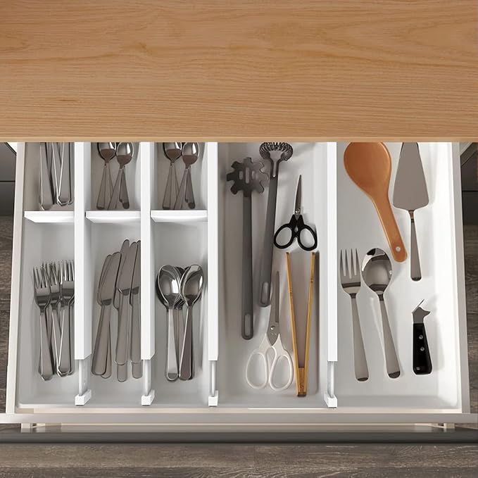 ANTOWIN Bamboo Drawer Dividers Organizers, Expandable Drawer Separators Splitter - Image 6