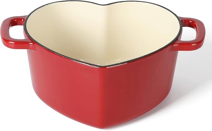 Martha Stewart Heart Shaped Enamel Cast Iron 2-Quart Dutch Oven - Image 4