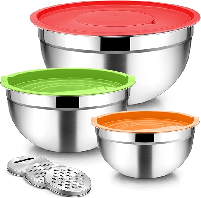 TeamFar Mixing Bowls, Stainless Steel Nesting Salad Bowls by TeamFar