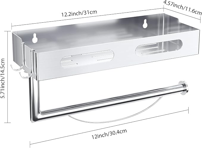 Paper Towel Holder Wall Mount for Bathroom, Paper Towel Holder - Image 6