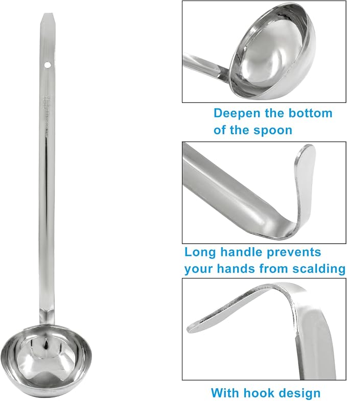 Piutouyar 3 Pcs 4 oz Soup Ladle Set, Stainless Steel Ladle - Image 5