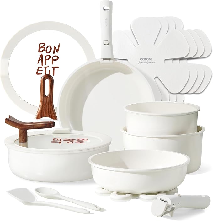 CAROTE 18Pcs Ceramic Cookware Set by CAROTE