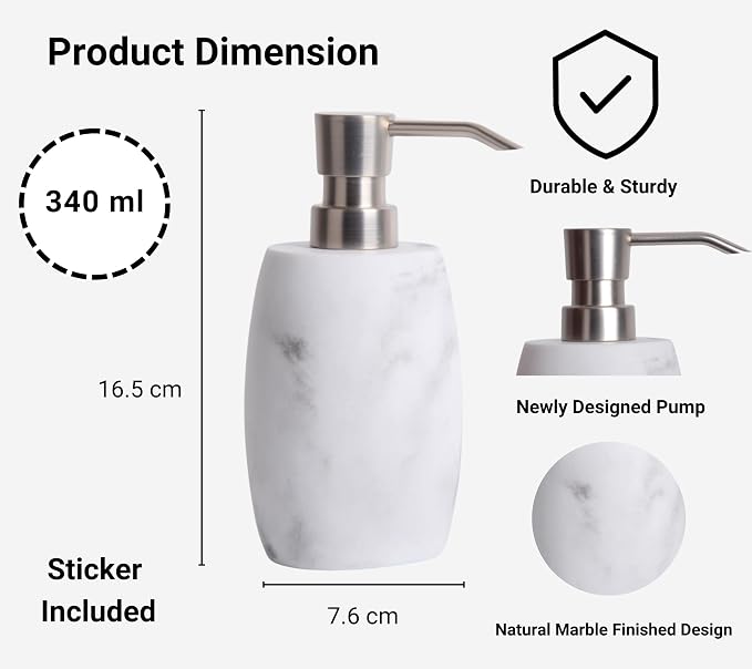 Clasin Home Resin Soap Dispenser Set 2, Refillable Hand Soap Dispenser - Image 3