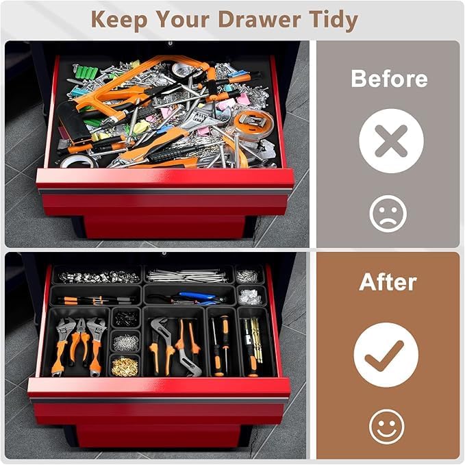 A-LuGei【XX-Large Size【5 Pcs】 Tool Box Organizer Tray Divider【Single Size】 Black - Image 4