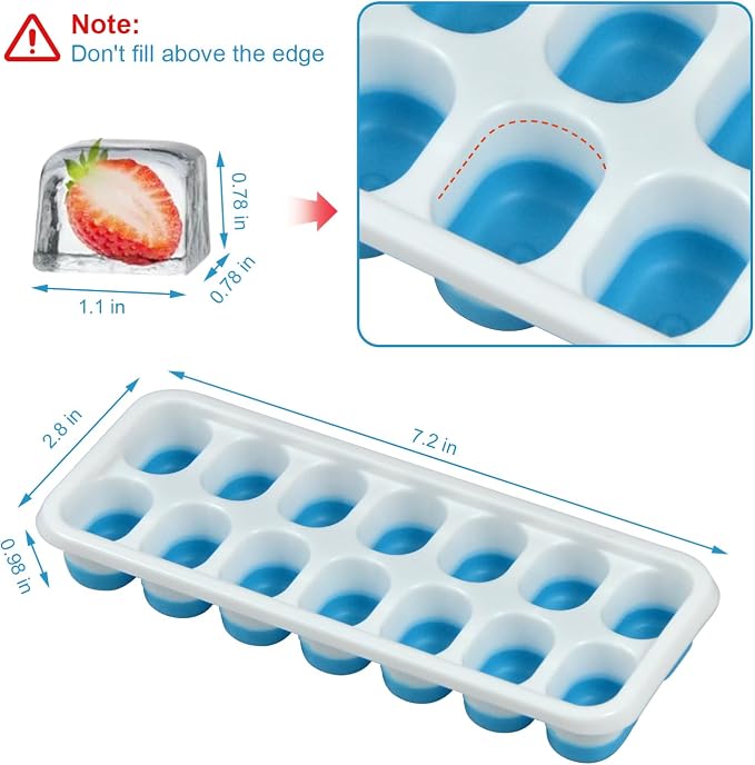 Ice Cube Tray with Lid, Easy-Release, Ice Cube Tray, Spill-Resistant, - Image 2