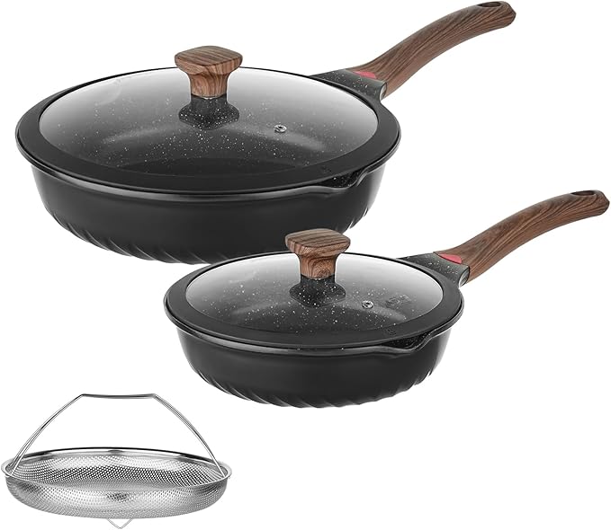 Vinchef Non Stick Frying Pans Set, Deep Frying Pan & Saute Skillet, PFAS PFOA & by VINCHEFMeetBetterLife