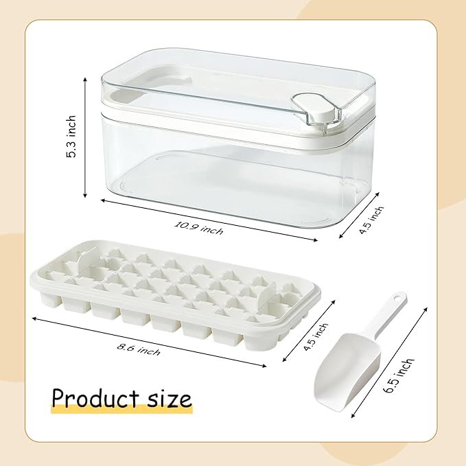 Ice Cube Tray with Lid and Bin, 2 Pack - Image 3