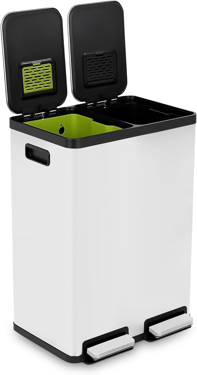 Simpli-Magic 60 Liter / 16 Gallon Rectangular Hands-Free Dual Compartment by Simpli-Magic