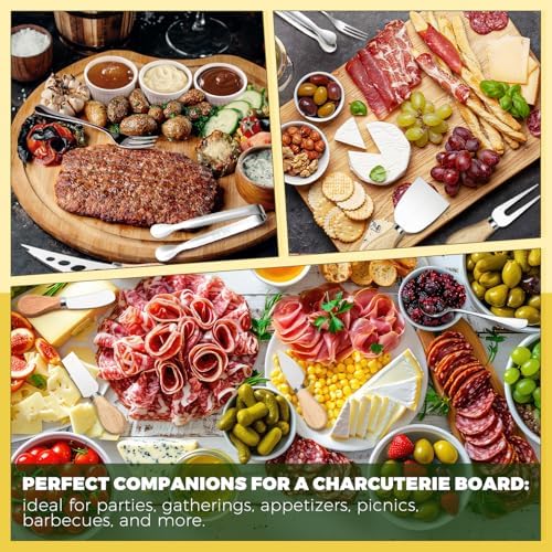 Charcuterie Boards Accessories Charcuterie Utensils Cheese Butter Spreader Knife Set Small Serving Tongs Forks and Spoons Dipping Bowls Honey Dippers Toothpick Flags for Party Platter Making