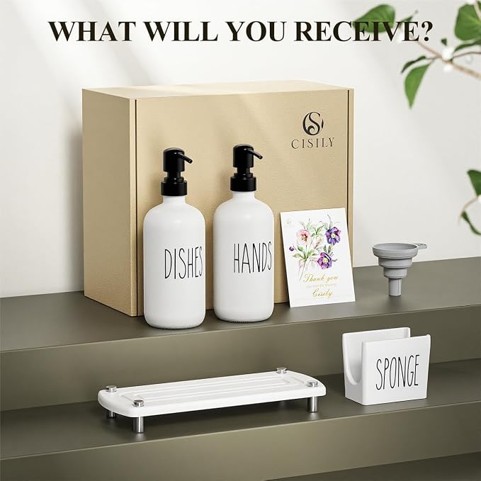 Cisily Kitchen Soap Dispenser Set Comes - Image 7