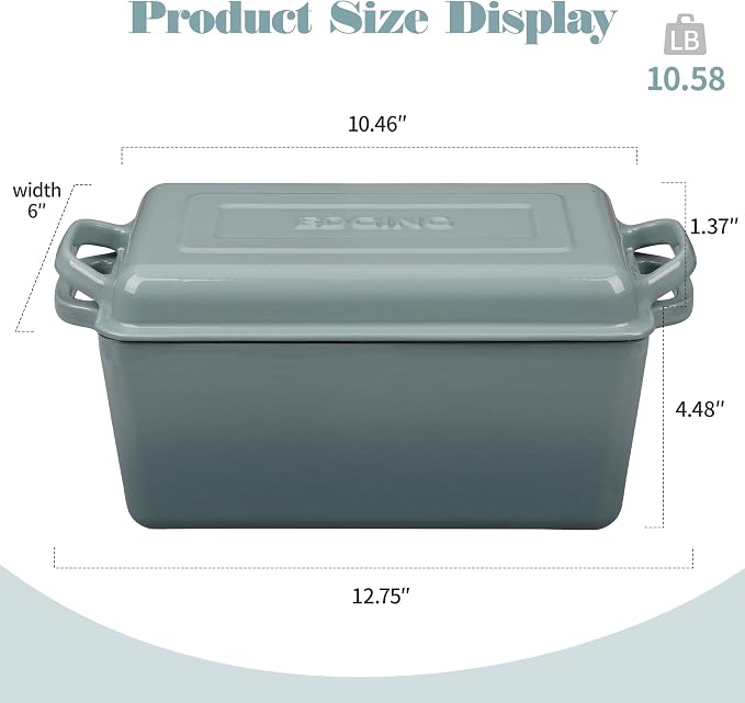 EDGING CASTING Enameled Cast Iron Dutch Oven, Oblong Bread Oven - Image 2