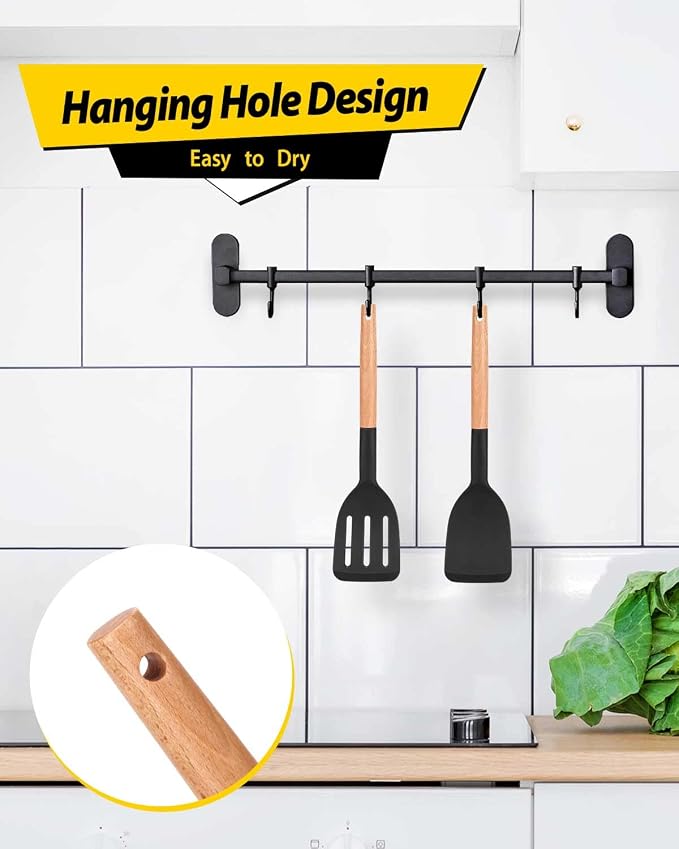 Pack of 2 Silicone Cooking Spatula, Heat Resistant Solid Turner, Non Stick - Image 5