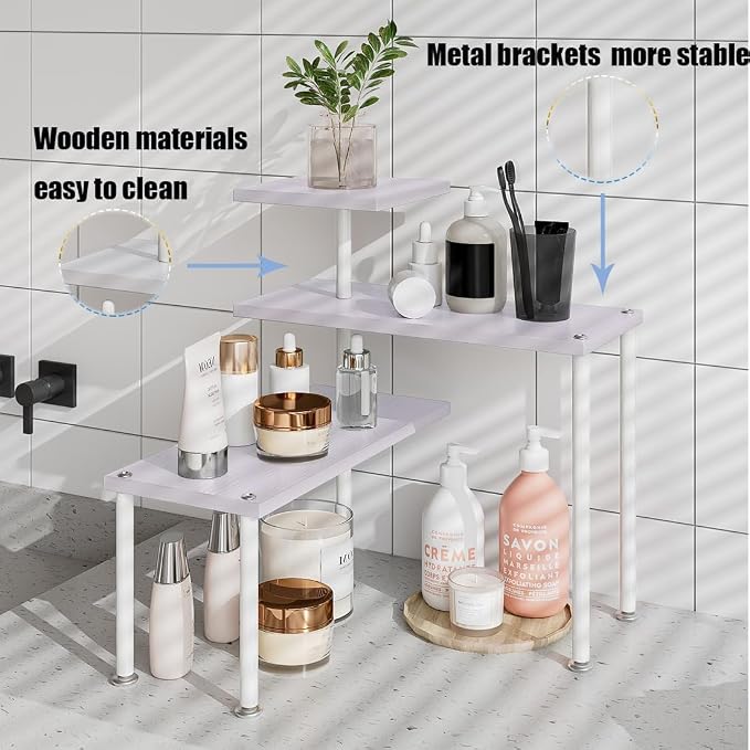 Countertop Organizer Organization 3 Tier Kitchen Corner Shelves Adjustable - Image 4