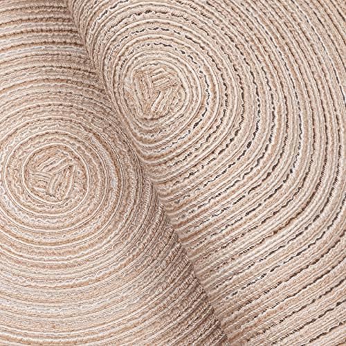 SHACOS Round Placemats Set of 4 Boho Braided Border 15 inch Circle