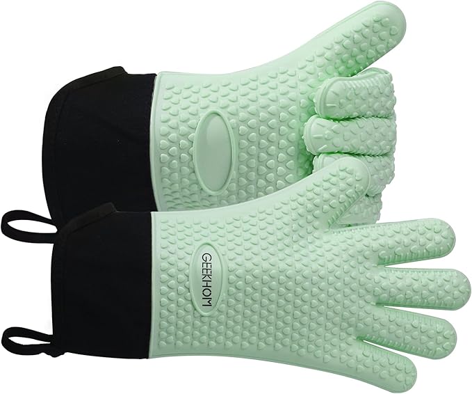 GEEKHOM BBQ Gloves Heat Resistant Oven Mitts by GEEKHOM