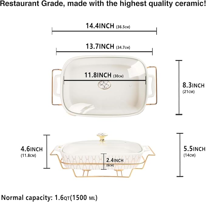 11" x 8" Ceramic Casserole Dish - Image 2