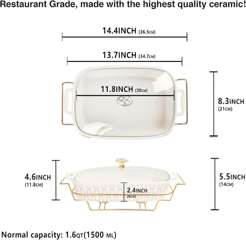 11" x 8" Ceramic Casserole Dish - Image 2