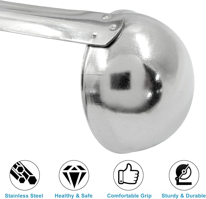 Piutouyar 3 Pcs 1 oz Soup Ladle Set, Stainless Steel Ladle - Image 3