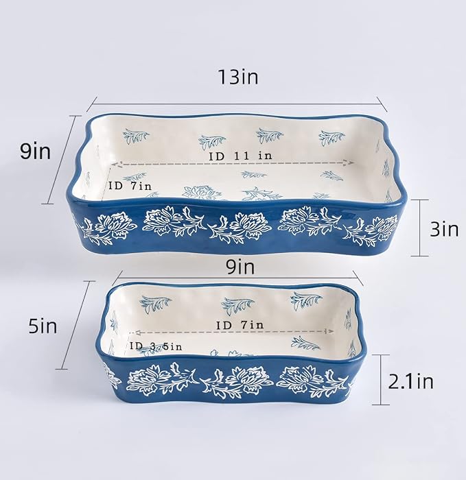 Wisenvoy Casserole dishes for oven Lasagna pan 2-Pcs Baking dish Casserole dish - Image 7
