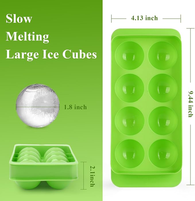 Round Ice Cube Mold, 1.8 INCH x 8, Ice Ball Maker Mold | Round Ice Cube Trays - Image 4