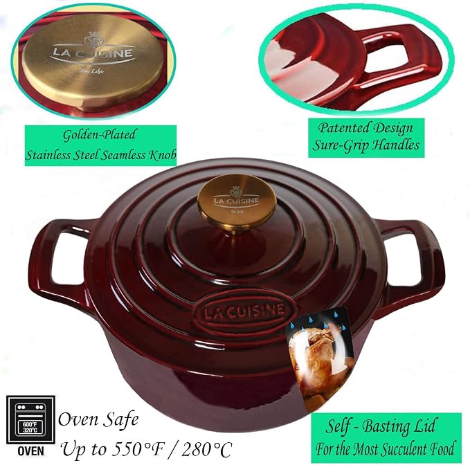 La Cuisine Enameled Cast Iron Dutch Oven Casserole Pot - Image 3