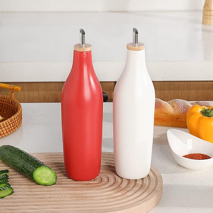 Sweejar Matte Ceramic Olive Oil Dispenser Bottle - Image 5