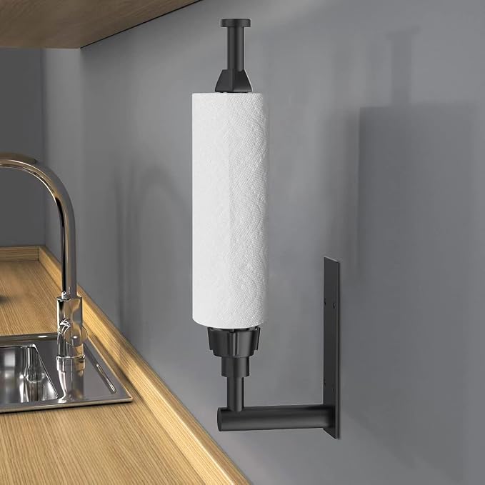 VAEHOLD Self Adhesive Paper Towel Holder Under Cabinet Mount, Wall Mounted - Image 6