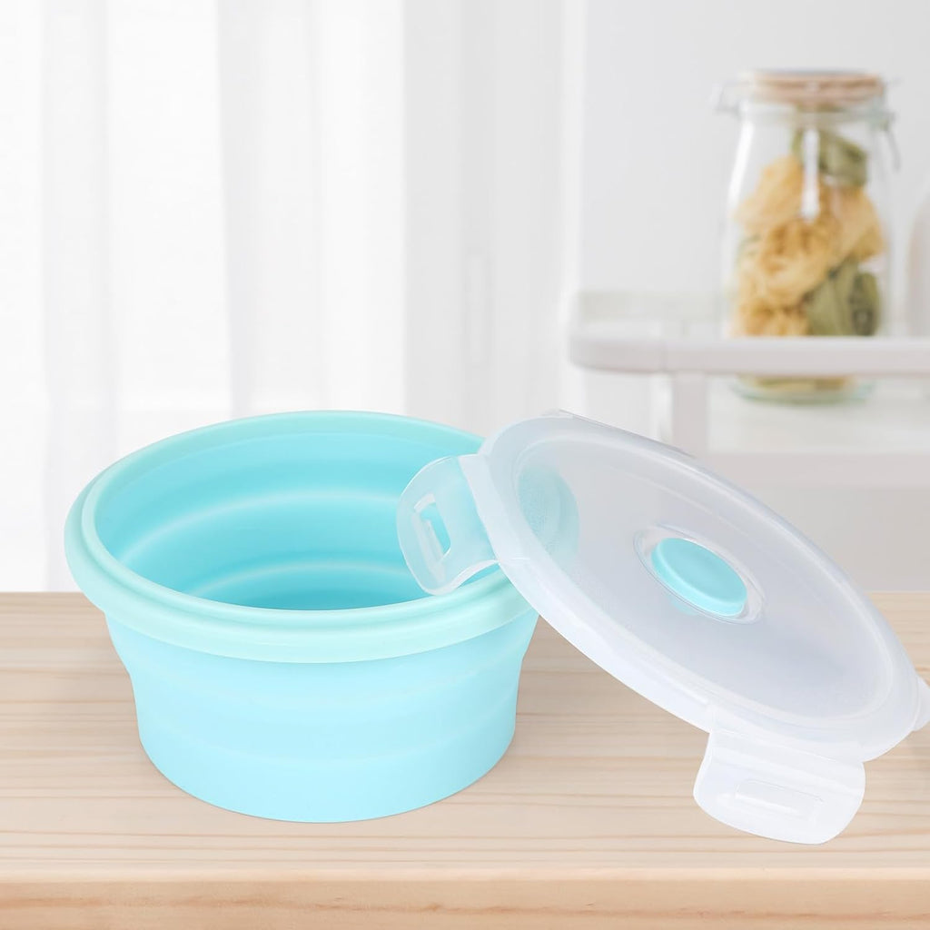 2pcs Collapsible Dog Bowls, Silicone Food & Water Travel Bowl with Lid
