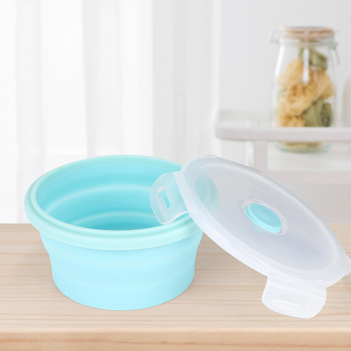 2pcs Collapsible Dog Bowls, Silicone Food & Water Travel Bowl with Lid