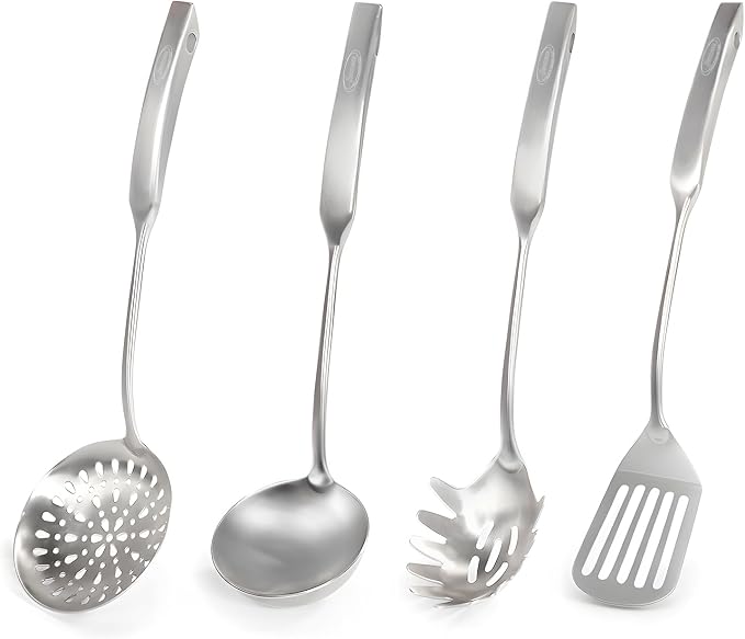 Newness 4 Pcs Cooking Utensils Set, 304 Stainless Steel Kitchen Utensils Set by NewnessFocusOnStainlessSteel