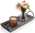 Vintage Wood Candle Tray, Metal Handles, Farmhouse Centerpiece, Home