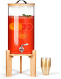 Glass Beverage Dispenser with Bamboo Stand and Lid, Iced 2.9 Gallon Drink by StrirumoHome