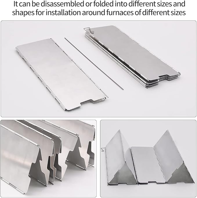 Stove Windscreen, 12 Plates Aluminum Stove Windshield - Image 6