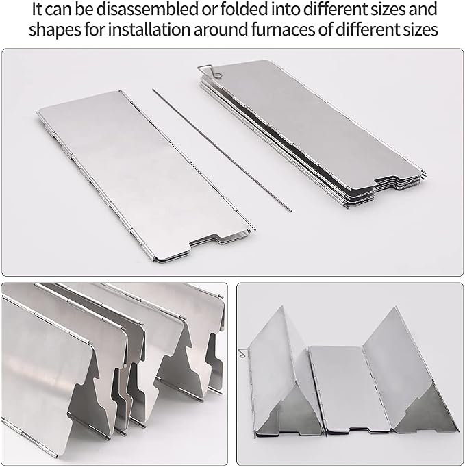 Stove Windscreen, 16 Plates Aluminum Stove Windshield - Image 6