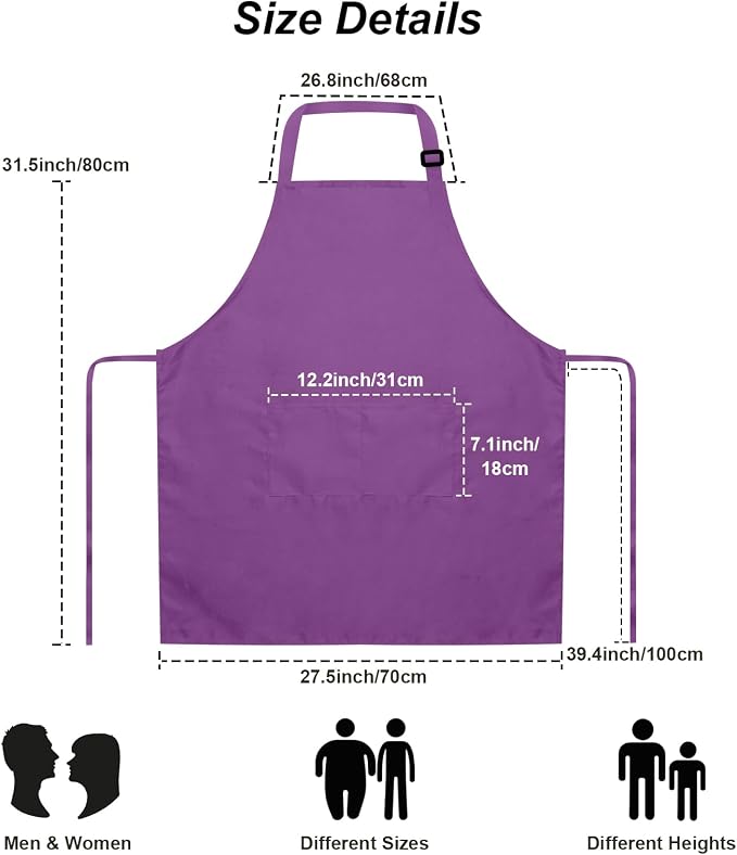 15 Pcs Adult Aprons Bulk with Pockets Adjustable Bib Chef Apron - Image 5