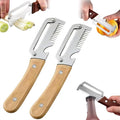 2PCS 3-in-1 Multifunctional Vegetable Peeler, Zero Snag Wooden Peeler, by Unknown